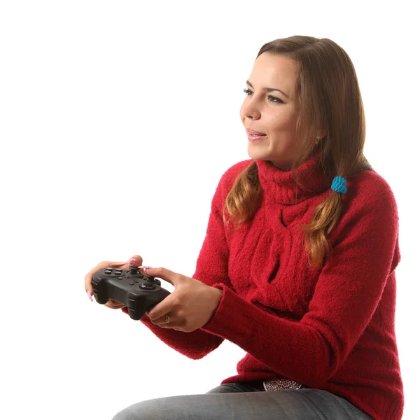 コンピューター ゲームの女の子 — ストック写真