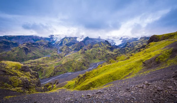 Belo Panorama Montanha Parque Nacional Thorsmork Islândia — Fotografia de Stock