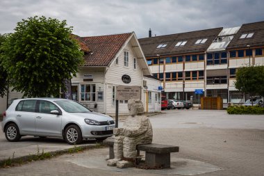 Sogndal, Norveç-Temmuz 14: Sogndal, Norveç. Norveç evleri.