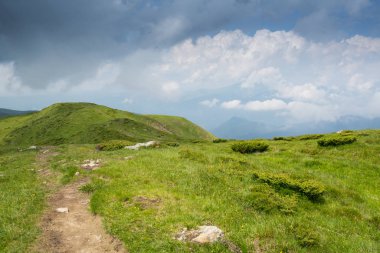 Karadağ dağ silsilesi içinde Karpatlar yaz Panoraması