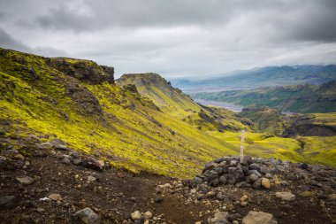 Güzel dağ Panorama Milli Parkı Thorsmork, İzlanda.