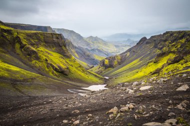 Güzel dağ Panorama Milli Parkı Thorsmork, İzlanda.