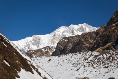 izleme Annapurna Merkez kampına Himalaya dağlarının güzel manzara