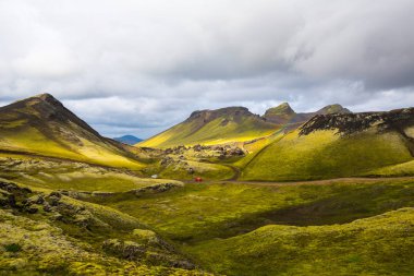 Panorama Mountain National Park Landmannalaugavegor. İzlanda.