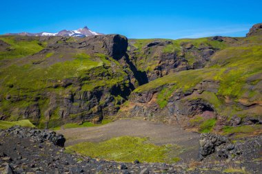 Güzel dağ Panorama Milli Parkı Thorsmork, İzlanda.