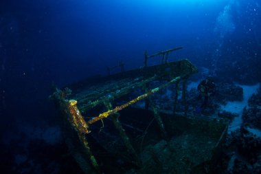 Sharm El Sheikh yakınındaki reaf Tarih Glassboat batık