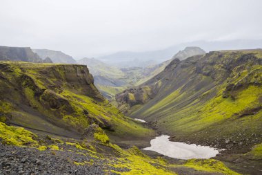 Güzel dağ Panorama Milli Parkı Thorsmork, İzlanda.