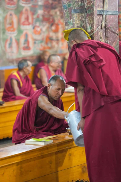 Leh Ινδία Σεπτέμβριος Βουδιστές Μοναχοί 2011 Στο Leh Ινδία Βουδιστές — Φωτογραφία Αρχείου