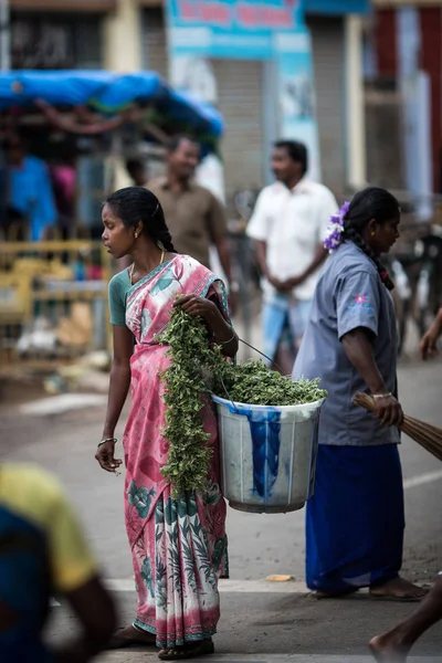 Trichy India Febrero Calle Ciudad India 2013 Trichy India Gente —  Fotos de Stock