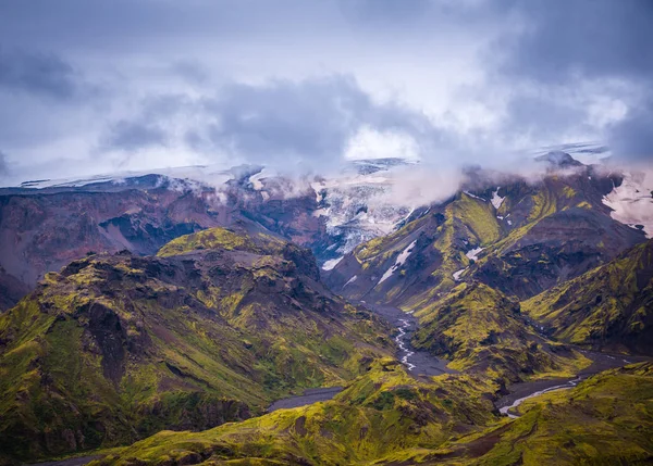 Belo Panorama Montanha Parque Nacional Thorsmork Islândia — Fotografia de Stock