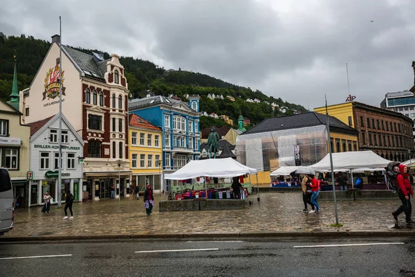 Bergen Norsko Červenec Ulice Bergen 2016 Bergen Norsko Ulice Bergenu — Stock fotografie