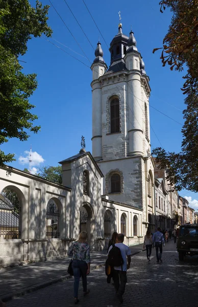 Όμορφη Αρχιτεκτονική Του Λβιβ Ukrane Θρησκευτικό Μέρος — Φωτογραφία Αρχείου