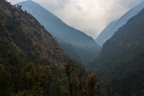 Wunderschöne Landschaft Des Himalaya Gebirges Auf Dem Weg Zum Annapurna — Stockfoto