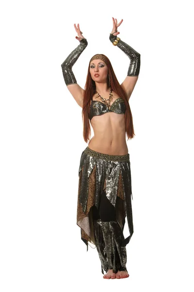 Woman Snake Costume Dancing Tribal Style — Stock Photo, Image