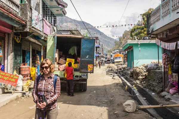 Narchyang Nepal Mars Himalaya Personer 2015 Narchyang Nepal Människor Spåret — Stockfoto
