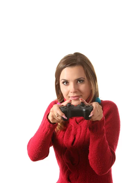 Chica Jugando Ordenador Juego — Foto de Stock