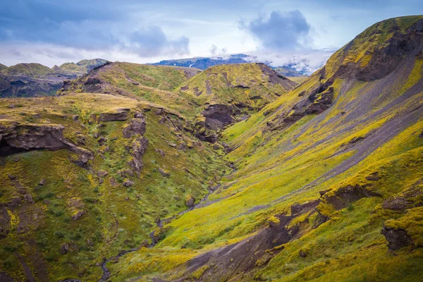 Belo Panorama Montanha Parque Nacional Thorsmork Islândia — Fotografia de Stock