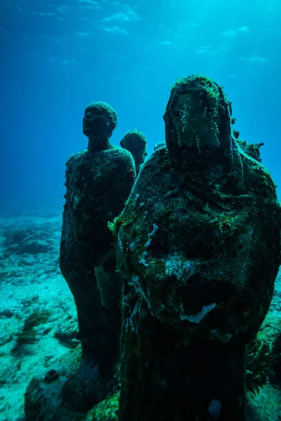 Underwater Bild Sten Statyer Ocean Botten — Stockfoto