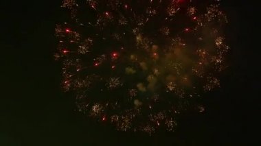Gece gökyüzündeki havai fişekler