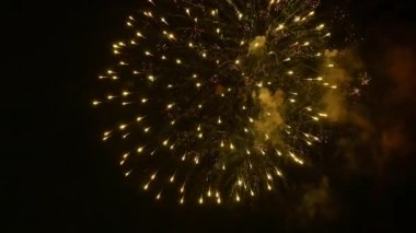 Gece gökyüzündeki havai fişekler