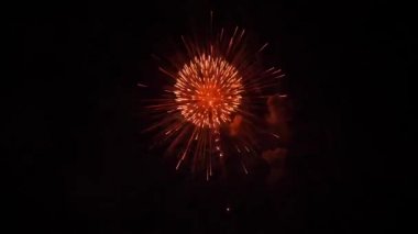 Gece gökyüzündeki havai fişekler