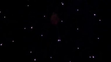 Gece gökyüzündeki havai fişekler