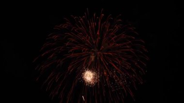 Gece gökyüzündeki havai fişekler