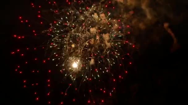 Fuochi Artificio Nel Cielo Notturno — Video Stock