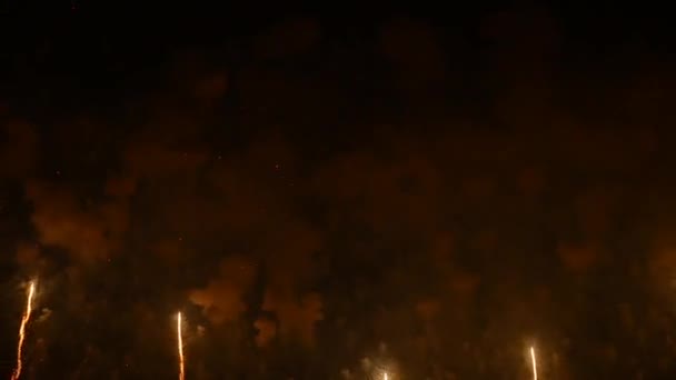 夜空中的烟火 — 图库视频影像