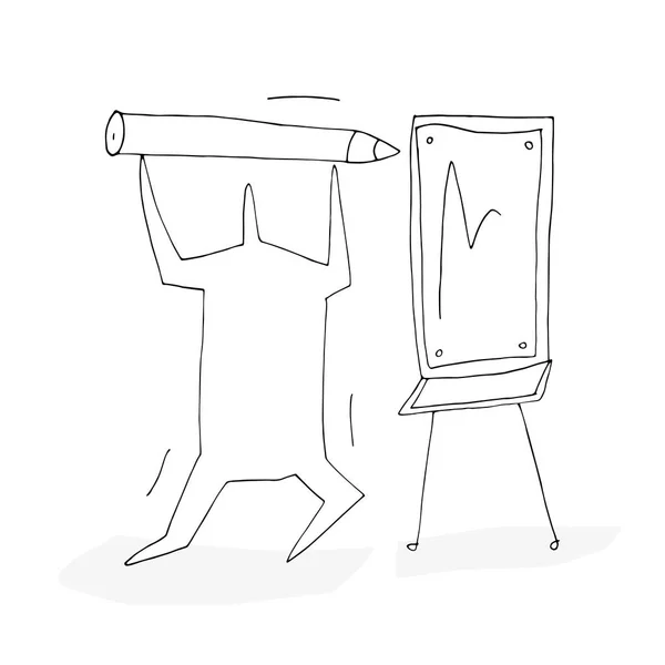 Dibujado Mano Esbozo Estilizado Ilustración Vectorial Personas Carácter Hombre Con — Vector de stock