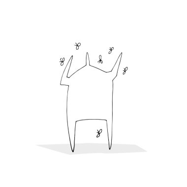 El boya vektör anahat insanlar, sopa rakam illüstrasyon izole. Arıcı. Tatlım. Konuşma. (Doku olarak kullanılabilir kartları, Davetiyeler, DIY projeler, web siteleri için)