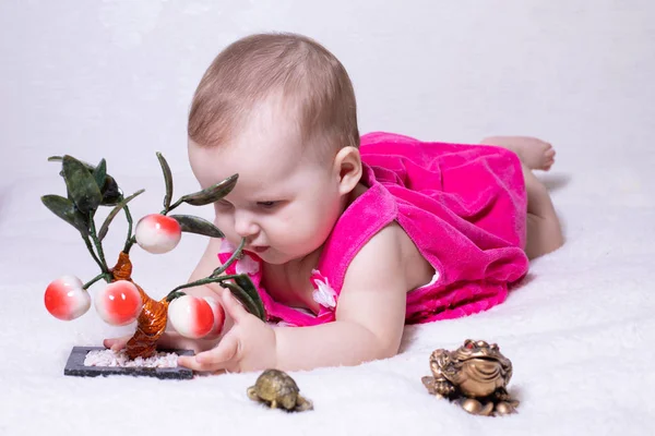 Kind Gelukkig Meisje Van Baby — Stockfoto