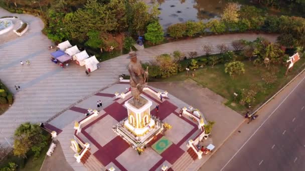 Vientiane, Laos. Birds eye view, ovanifrån, 4k. — Stockvideo