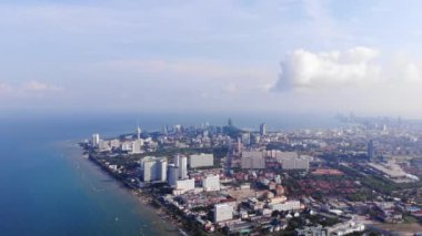 Plaj ve deniz Pattaya Chonburi, Tayland, üst görünüm. Güzel sahne Pattaya Chonburi Beach, Tayland. 