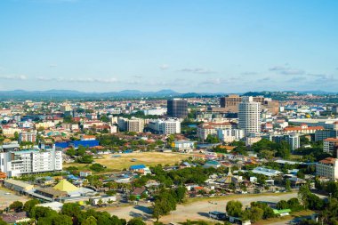 Pattaya, Tayland - 30 Nisan 2019: Pattaya şehrinin panoramik manzarası, Tayland.