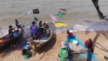 Pattaya, Tayland-Nisan 18, 2019: plaj ve deniz Pattaya Chonburi, Tayland, üst görünüm. Güzel sahne Pattaya Chonburi Beach, Tayland. 