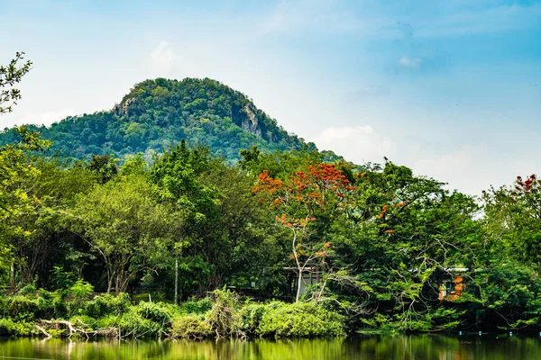 Lanskap pegunungan hijau Thailand. Lanskap gunung sawah hijau di Thailand . — Stok Foto