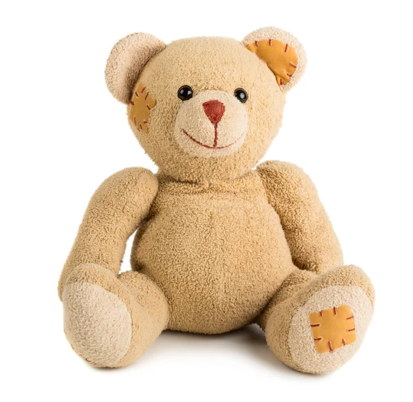Speelgoed Teddybeer Geïsoleerd Witte Achtergrond — Stockfoto
