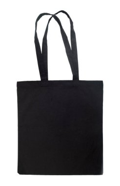 Beyaz arka plan üzerinde izole pamuk siyah Eko Çanta