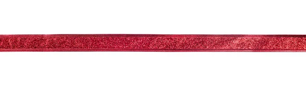Fita Vermelha Com Efeito Glitter Isolado Fundo Branco — Fotografia de Stock