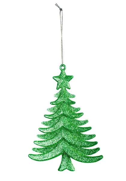 Juguete Navidad Decorativo Árbol Verde Aislado Blanco — Foto de Stock