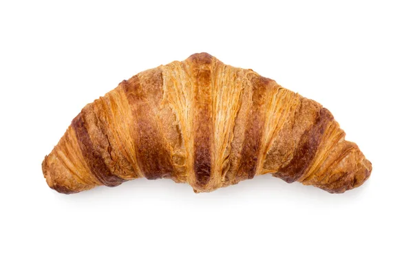 Croissant Yang Baru Dipanggang Diisolasi Pada Latar Belakang Putih — Stok Foto