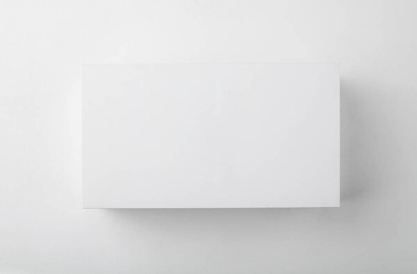 Blank white box top view with shadow
