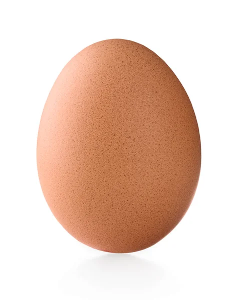 Beyaz Arka Plan Üzerinde Izole Tek Tavuk Yumurta — Stok fotoğraf