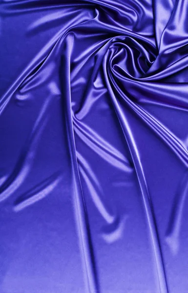 Liso elegante azul seda ou cetim textura — Fotografia de Stock