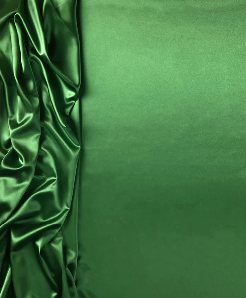 Seda verde elegante suave ou textura de cetim — Fotografia de Stock