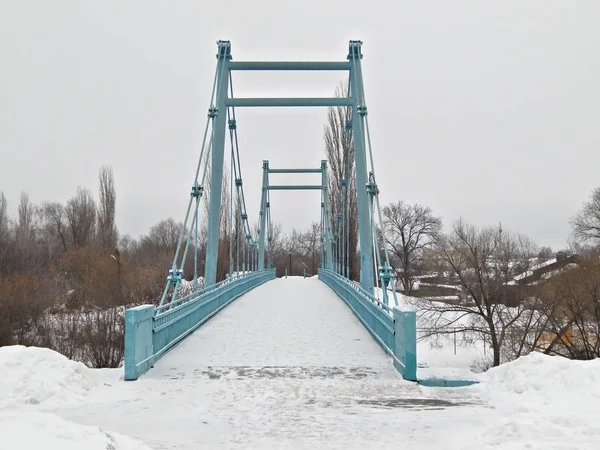 Ponte Sobre Rio Tsna Tambov Fevereiro — Fotografia de Stock