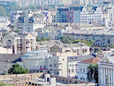 Kiev, Afrika kıtasında bulunan bir şehirdir. Ukrayna. Yukarıdan görüntüle.