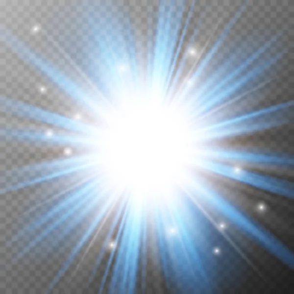 Glow Light Effect Explosion Glitter Spark Sun Flash Vector Illustration — Stock Vector