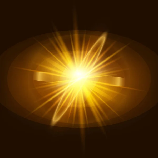 Glöd Ljuseffekt Explosion Glitter Spark Sun Flash Vektorillustration — Stock vektor